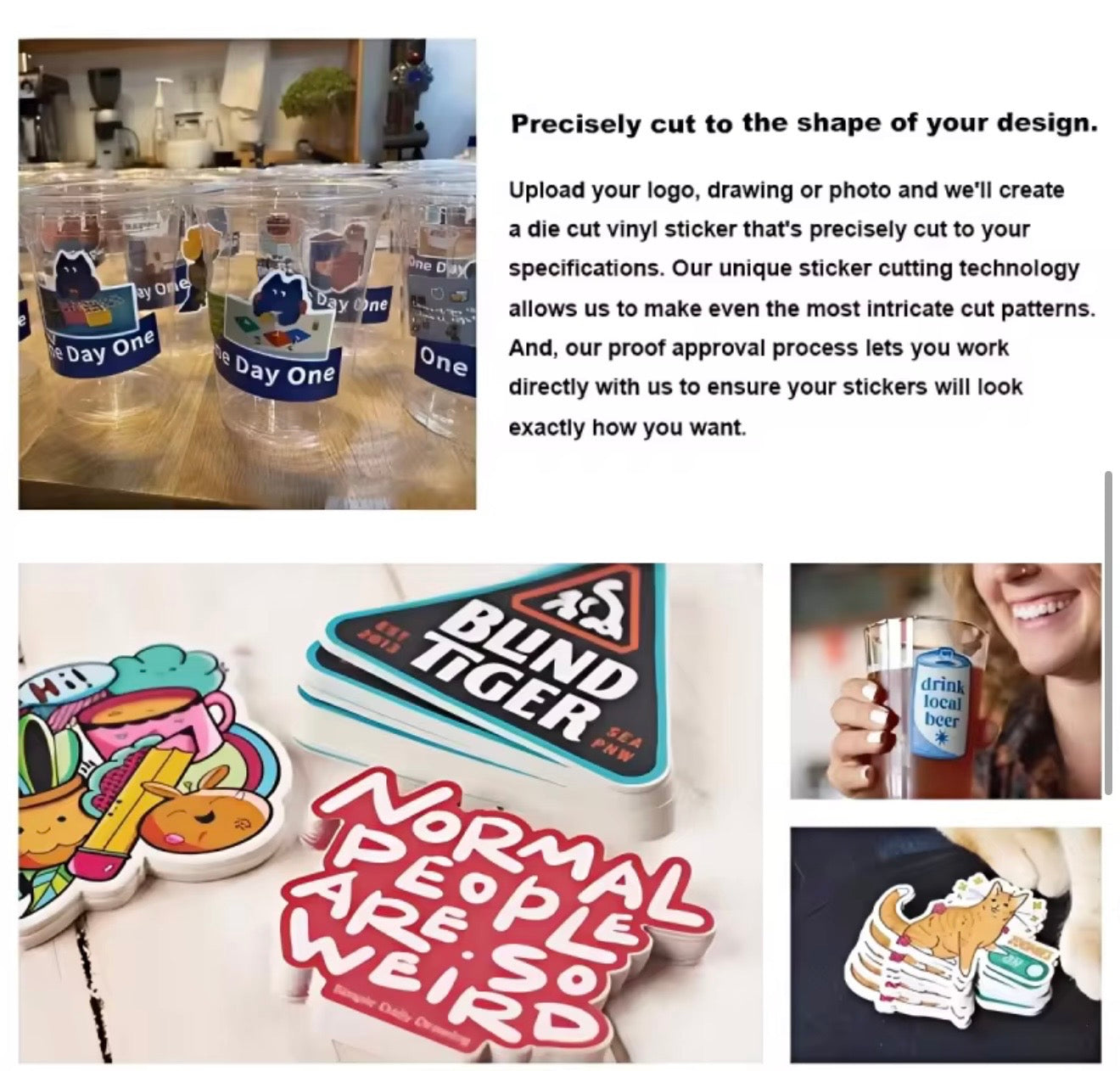 Die Cut Logo Design Stickers 100 count