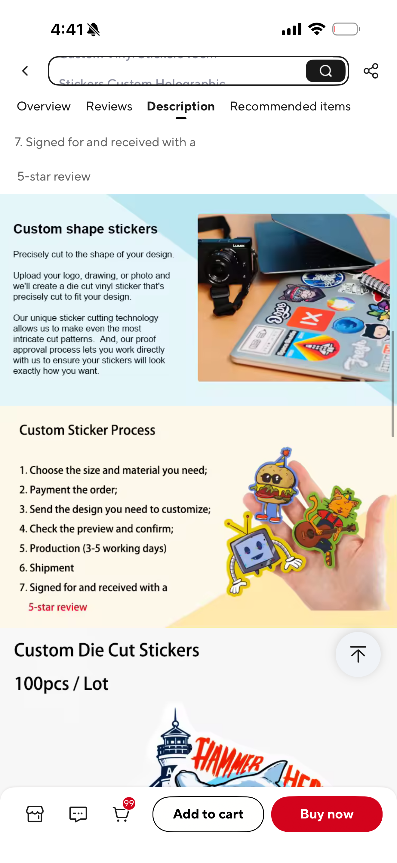 Holographic Dot custom stickers