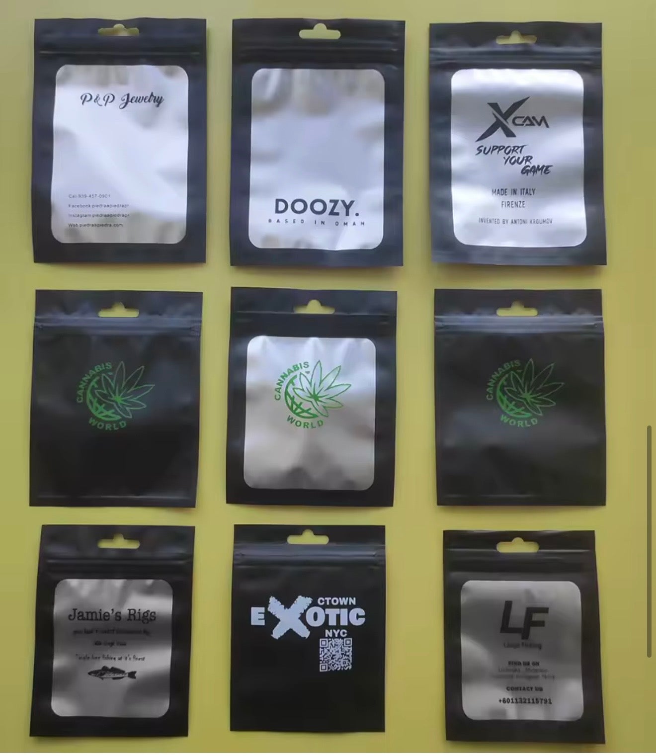Resealable Holographic Aluminum Foil Hermetic Packaging (Custom Logo Printed)