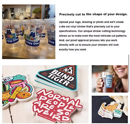 Die Cut Logo Design Stickers 100 count