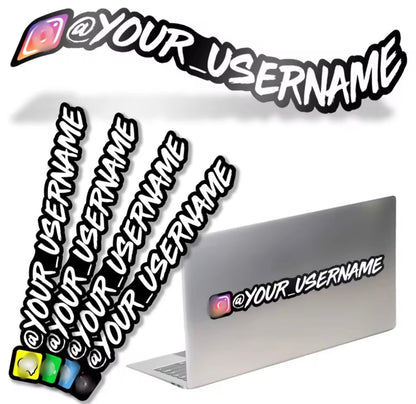 Vinyl stickers DIY with custom usernames, Instagra , TikTok