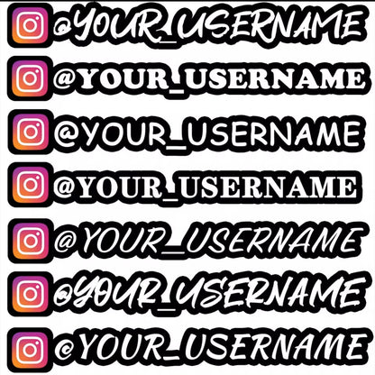 Vinyl stickers DIY with custom usernames, Instagra , TikTok