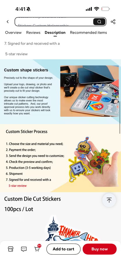 Holographic Dot custom stickers