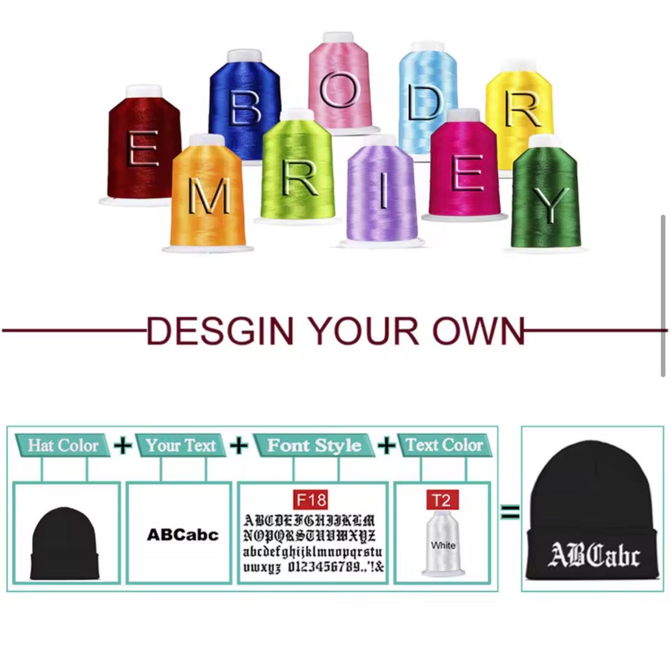 Beanie Embroidery (custom logo)