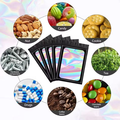 Resealable Holographic Aluminum Foil Hermetic Packaging (Custom Logo Printed)