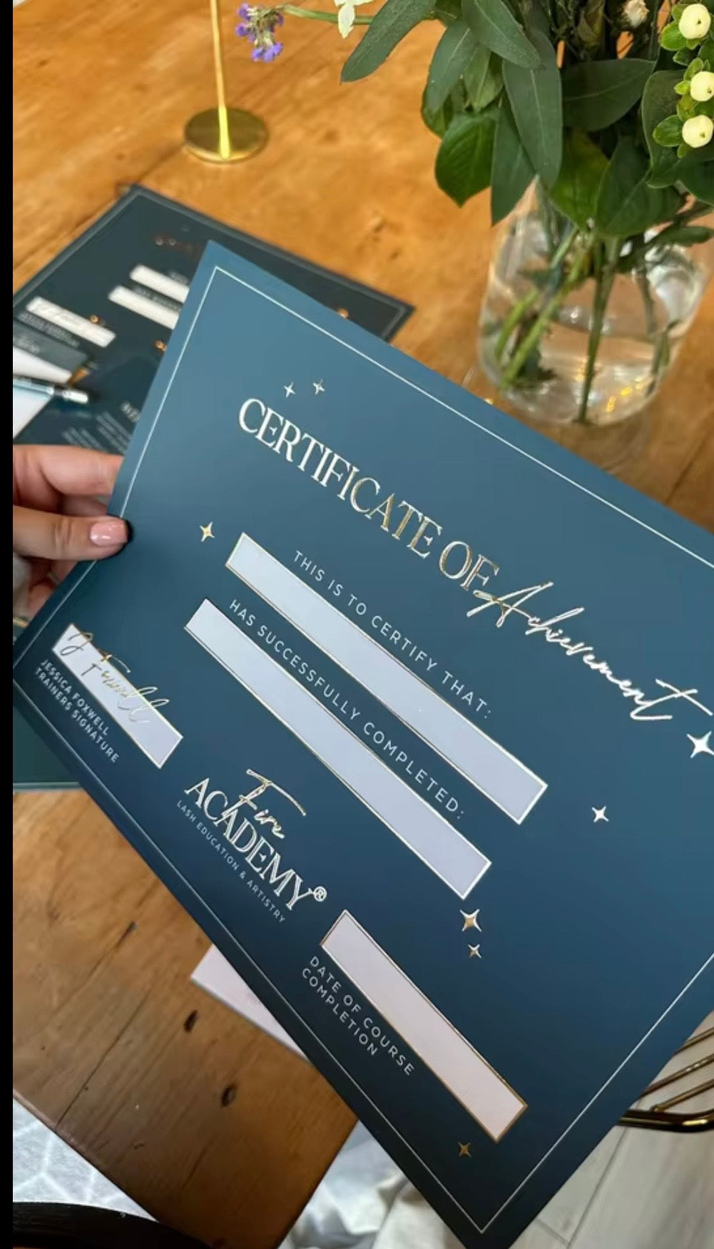 Foil Prints 3D Gold or Silver Foil Training Certificates for Training Academies Beauticians Nail techs Lash techs