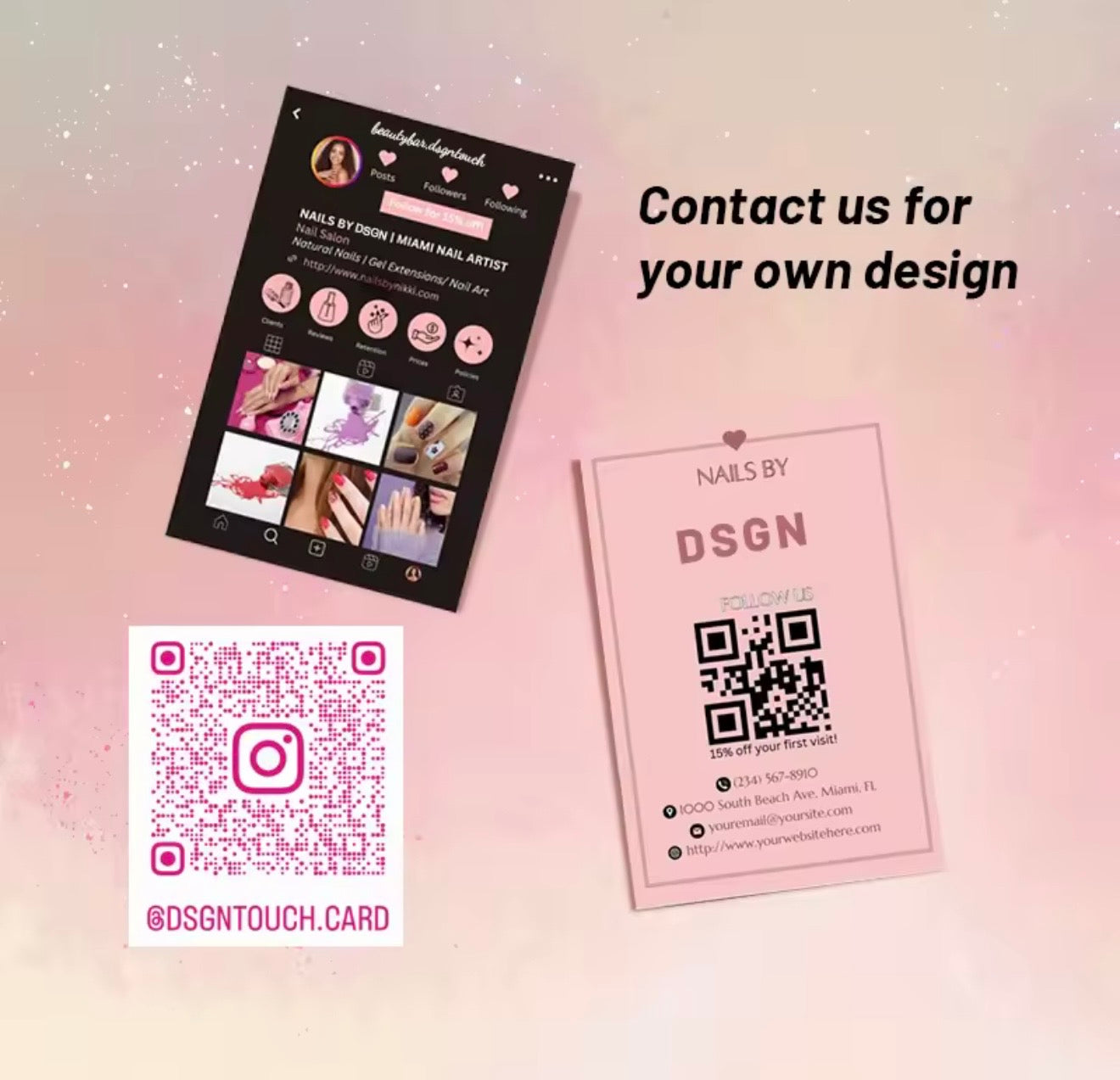 Instagram salon business Card Personalized