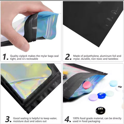 Resealable Holographic Aluminum Foil Hermetic Packaging (Custom Logo Printed)