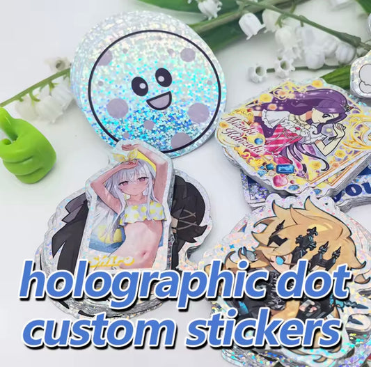 Holographic Dot custom stickers