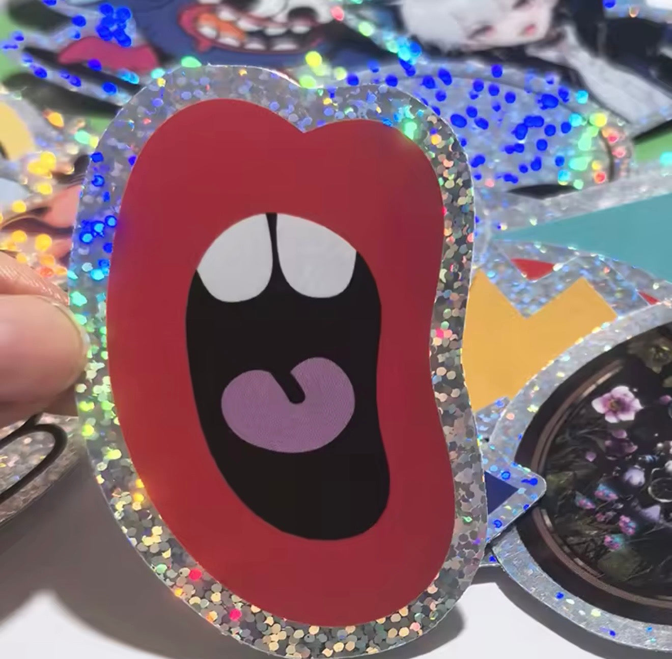 Holographic Dot custom stickers